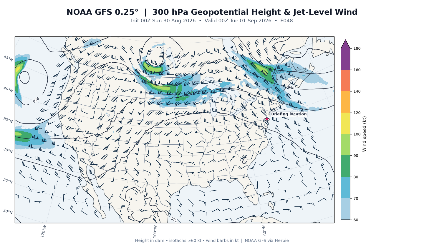 GFS 300-mb day 2 guidance