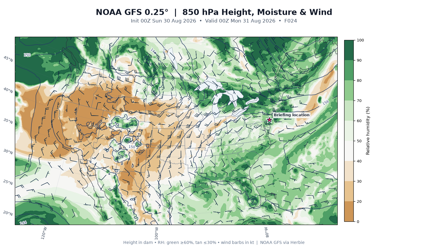 GFS 850-mb day 1 guidance