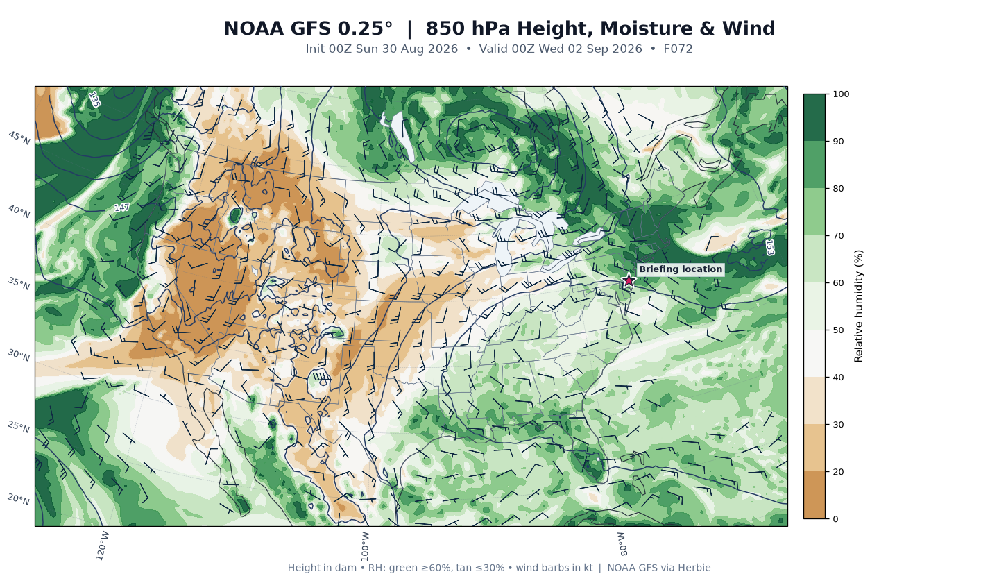 GFS 850-mb day 3 guidance