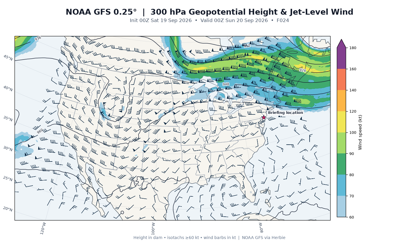 GFS 300-mb day 1 guidance