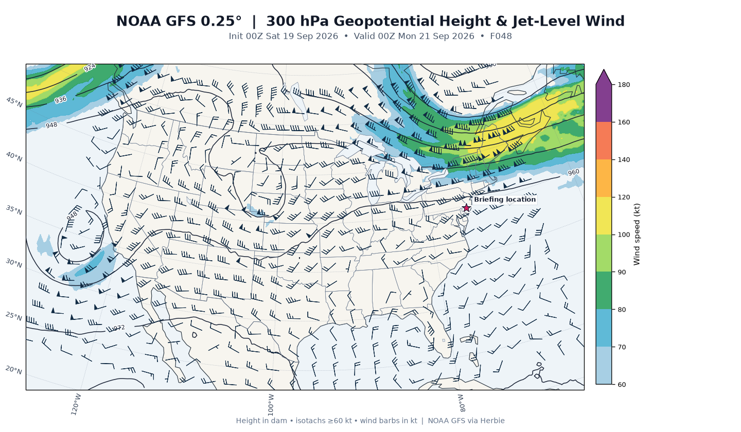 GFS 300-mb day 2 guidance
