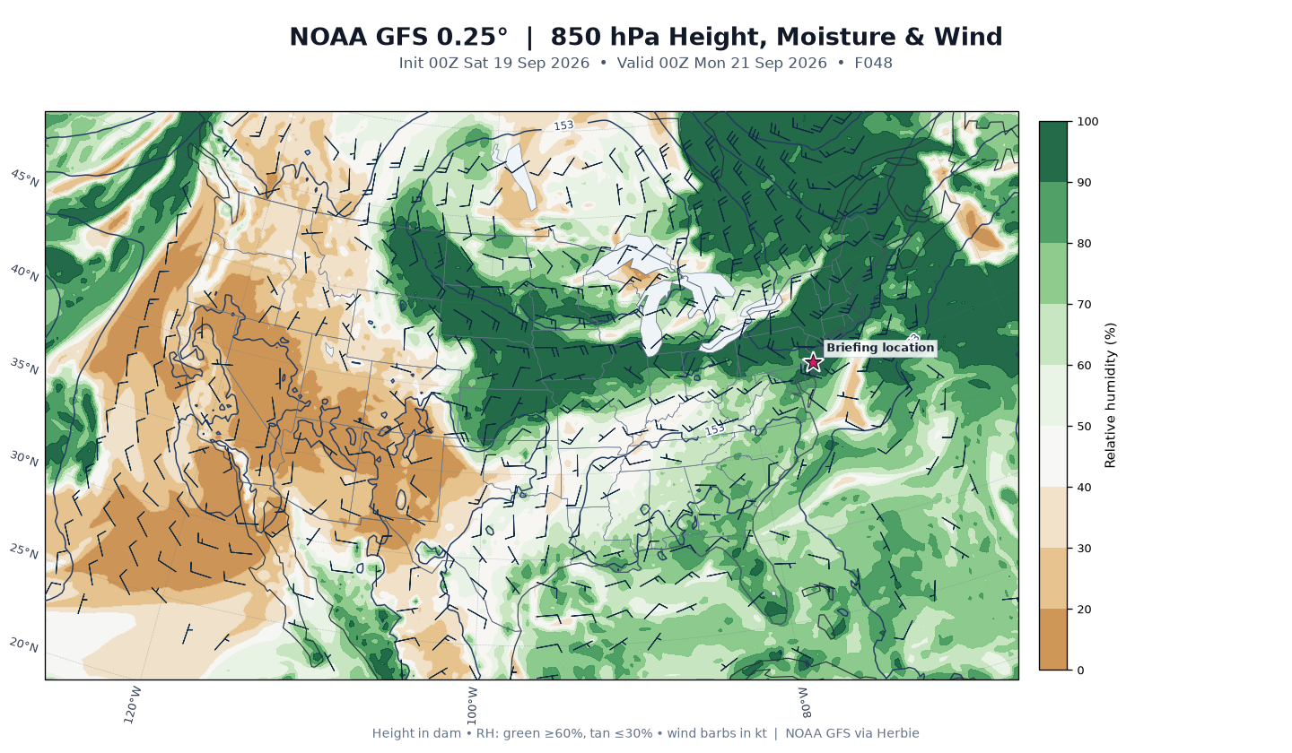 GFS 850-mb day 2 guidance