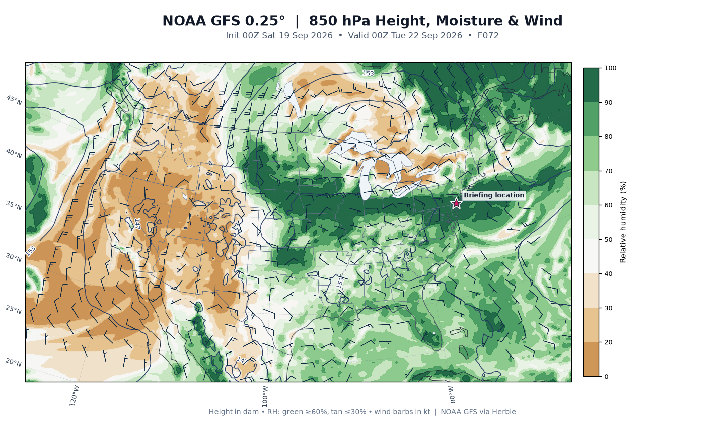GFS 850-mb day 3 guidance