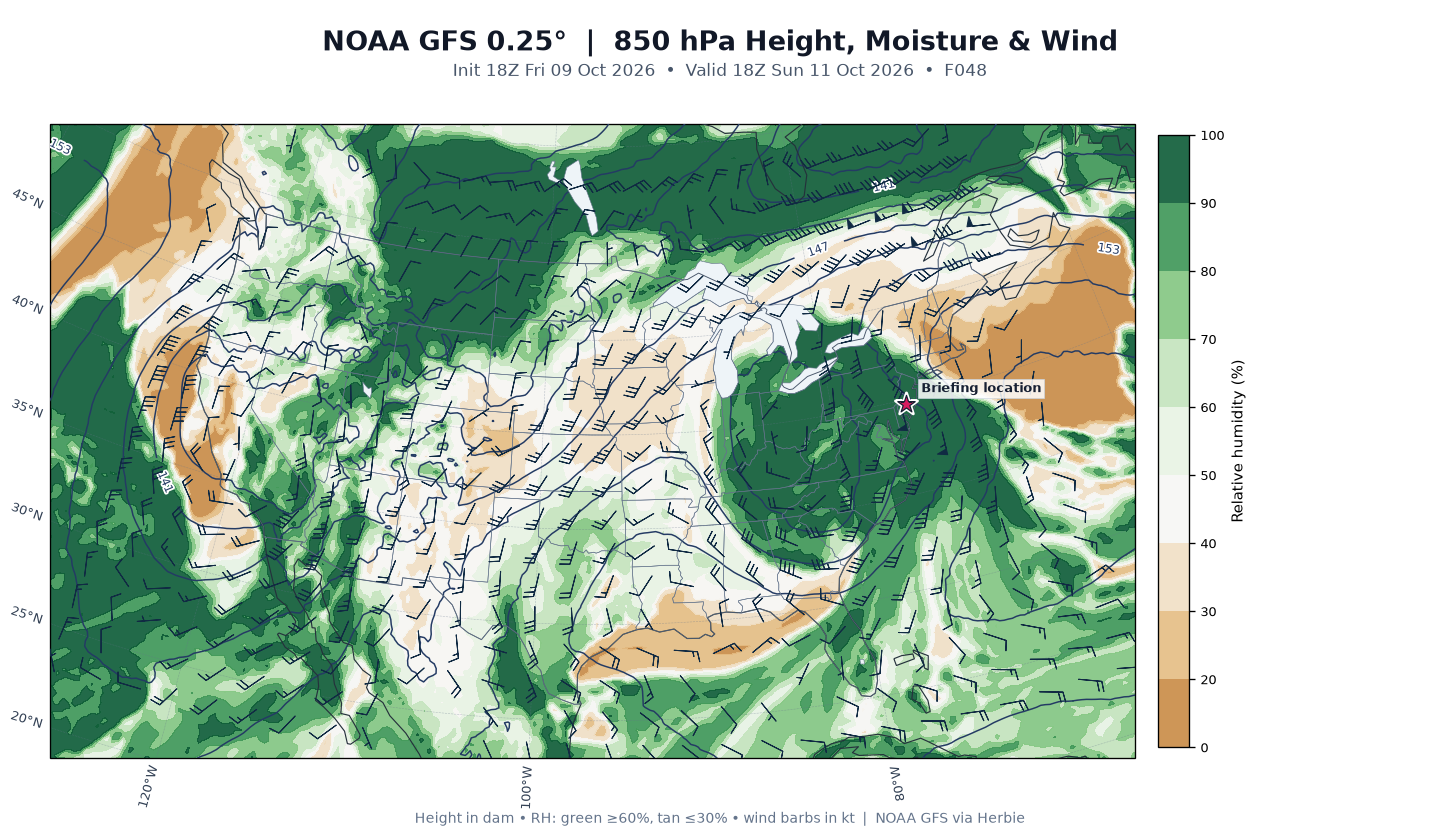GFS 850-mb day 2 guidance