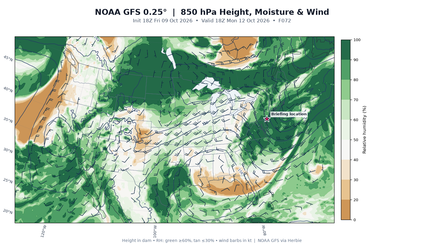 GFS 850-mb day 3 guidance