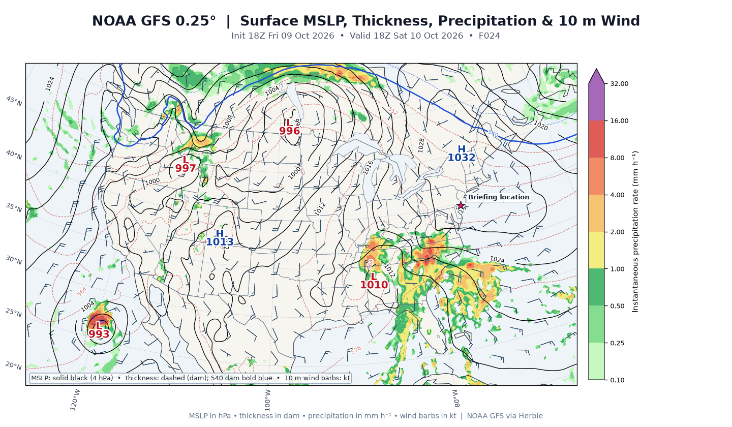 GFS surface day 1 guidance