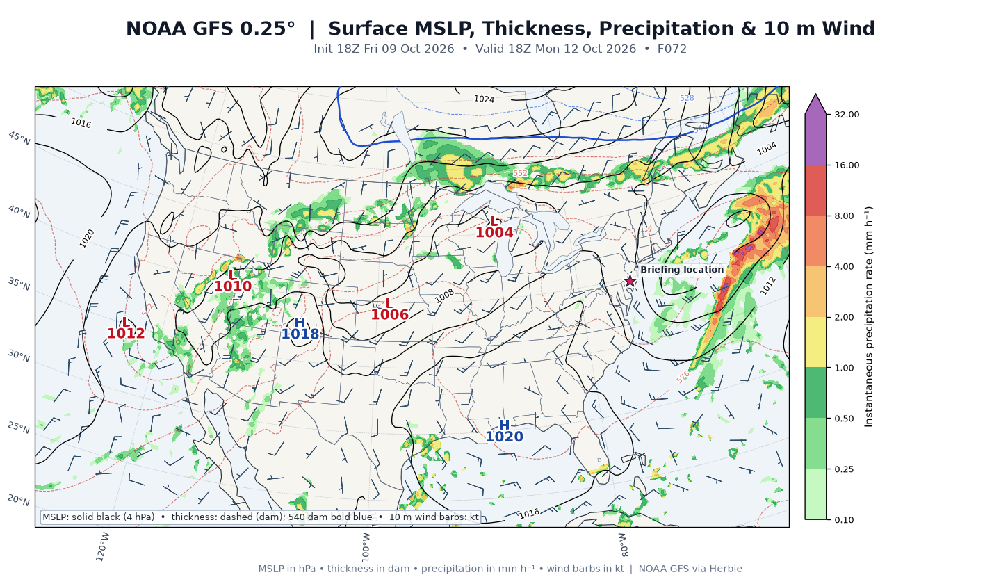 GFS surface day 3 guidance
