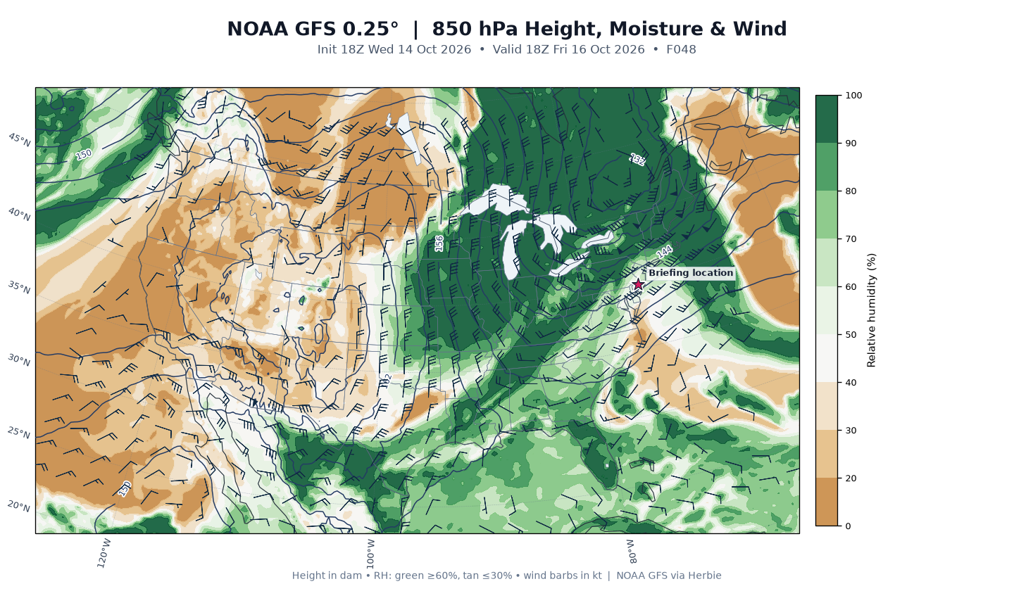 GFS 850-mb day 2 guidance