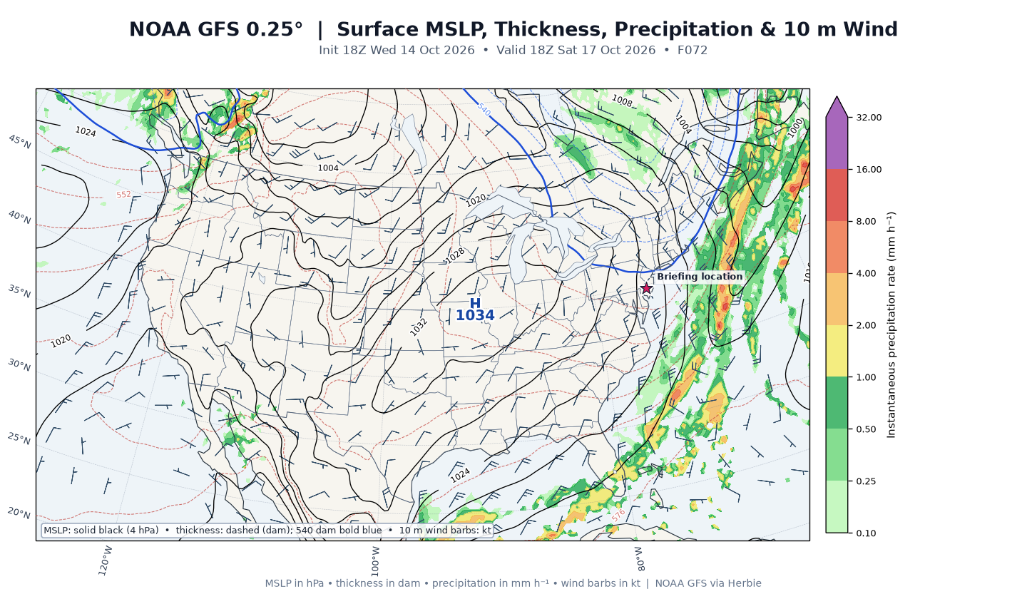 GFS surface day 3 guidance