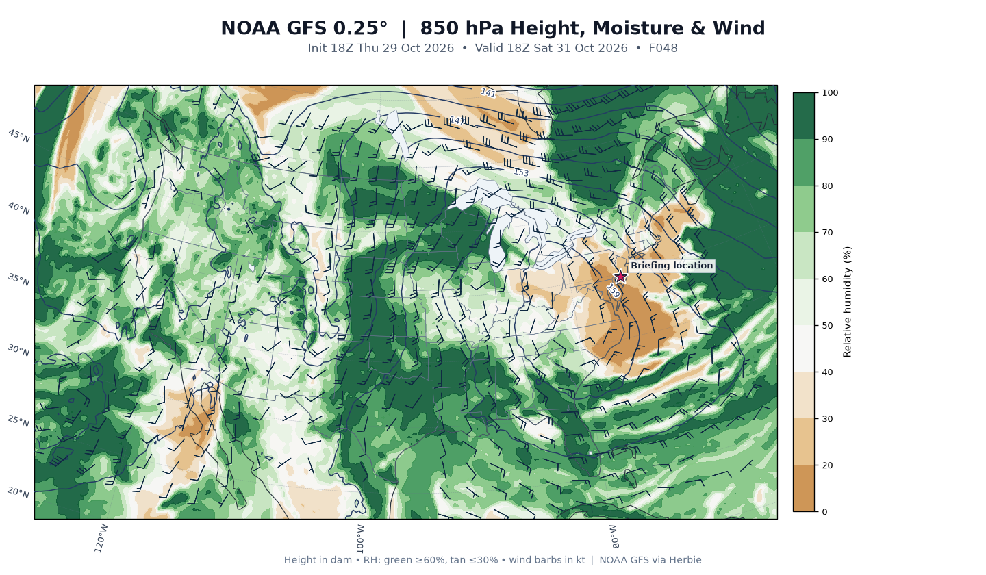 GFS 850-mb day 2 guidance