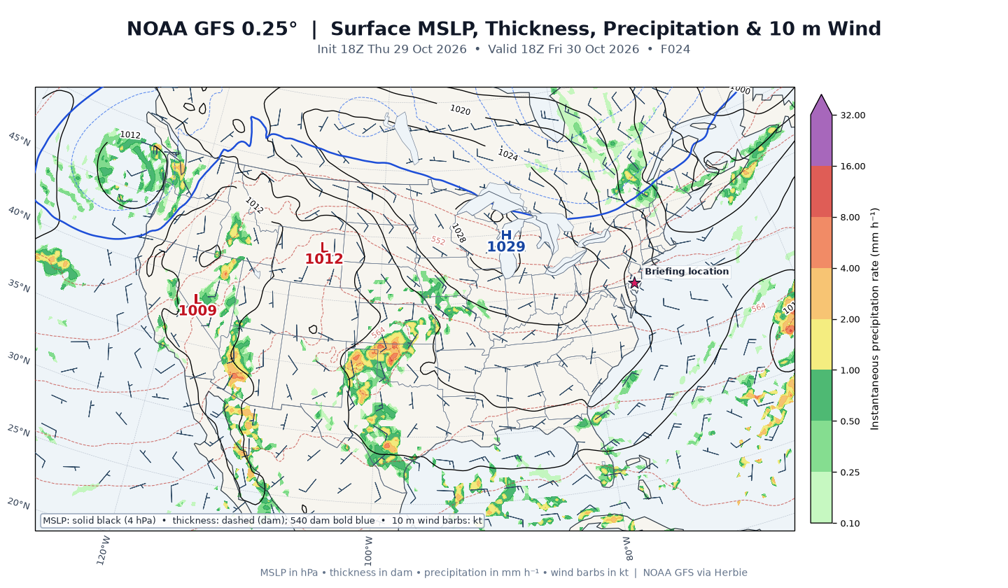GFS surface day 1 guidance