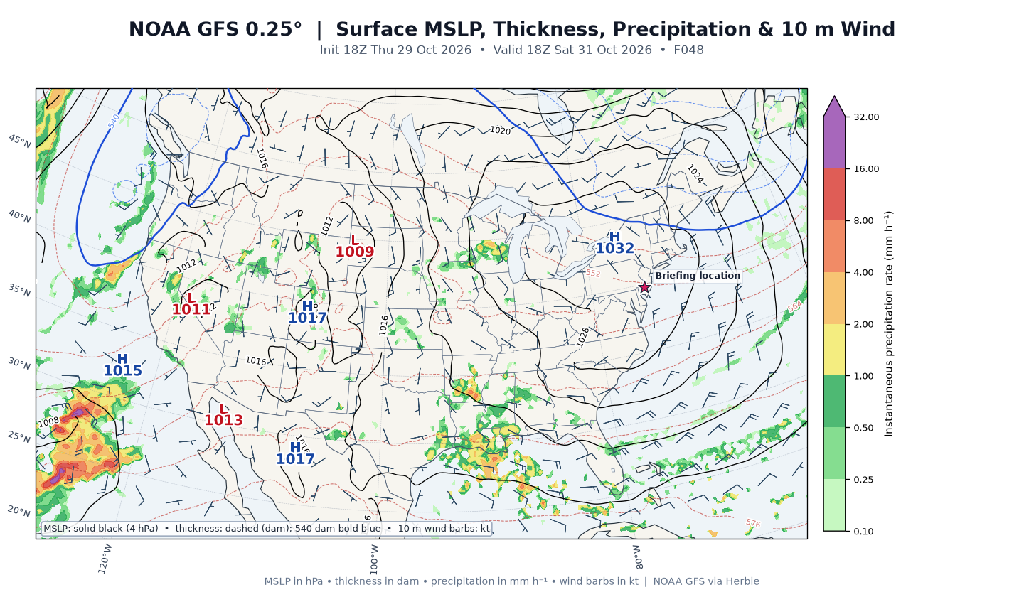 GFS surface day 2 guidance